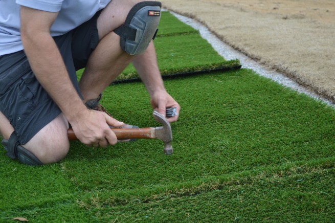 Edmonton artificial grass installation - infill